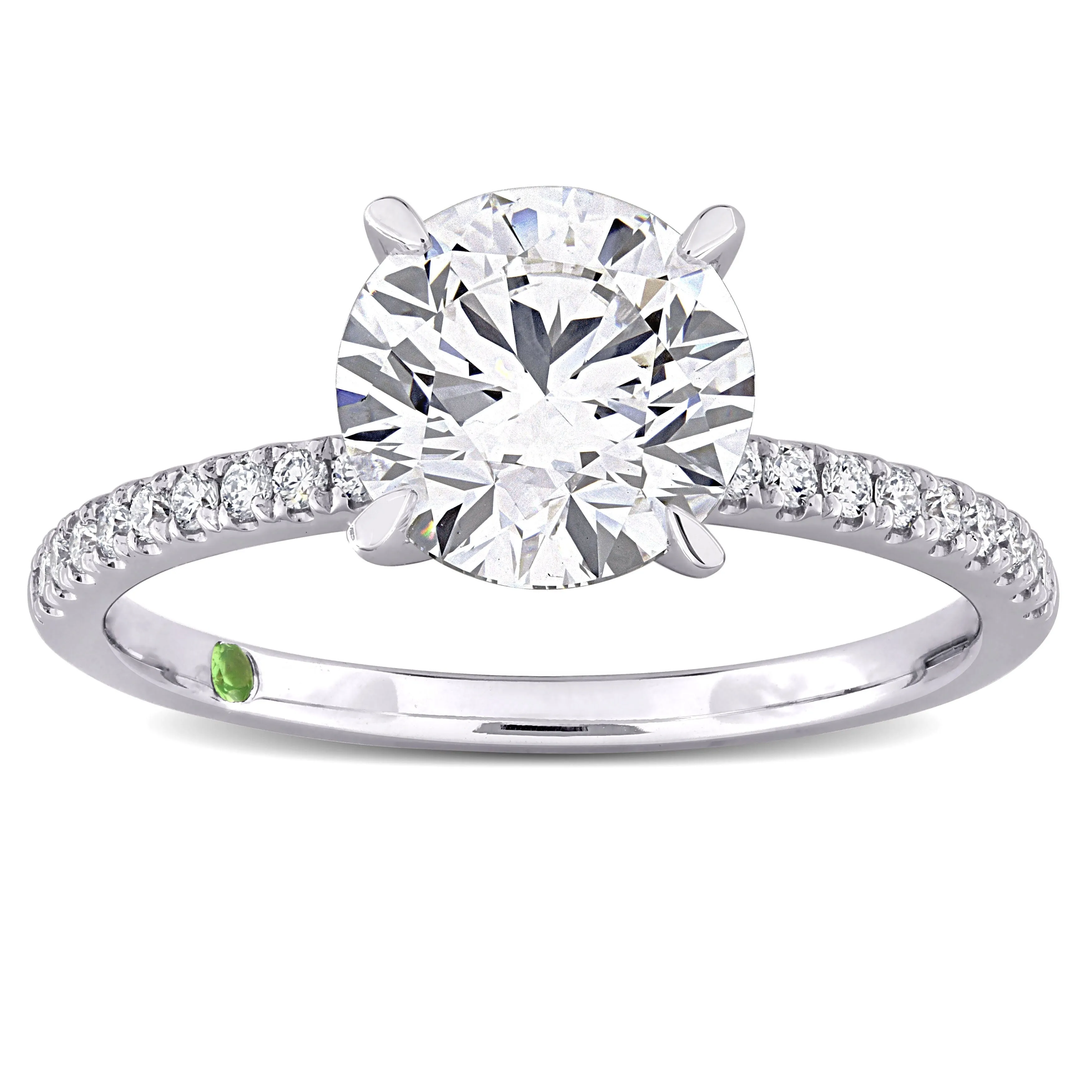 Created Forever 2 1/6ct TDW Lab-Grown Diamond and Tsavorite Accent Solitaire Ring in 14k White Gold sold by Zulily product image thumbnail 2
