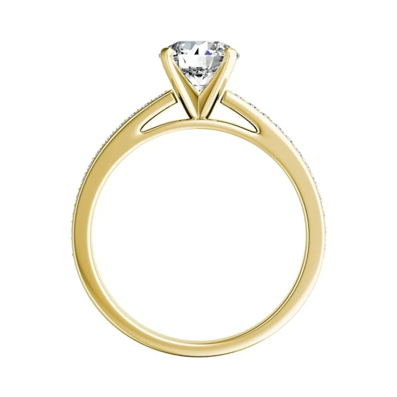 Auriya 1/2ct Round Moissanite and Diamond Engagement Ring 1/6ctw 14k Gold sold by Zulily
