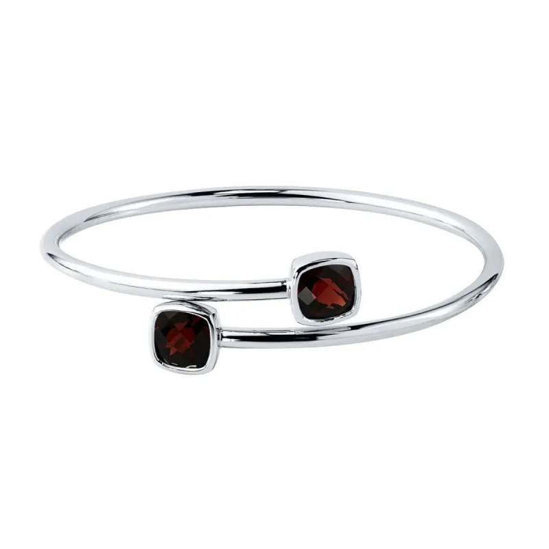 Auriya 5 1/2ct Cushion-cut Red Garnet Bypass Bangle Bracelet Gold over Silver sold by Zulily