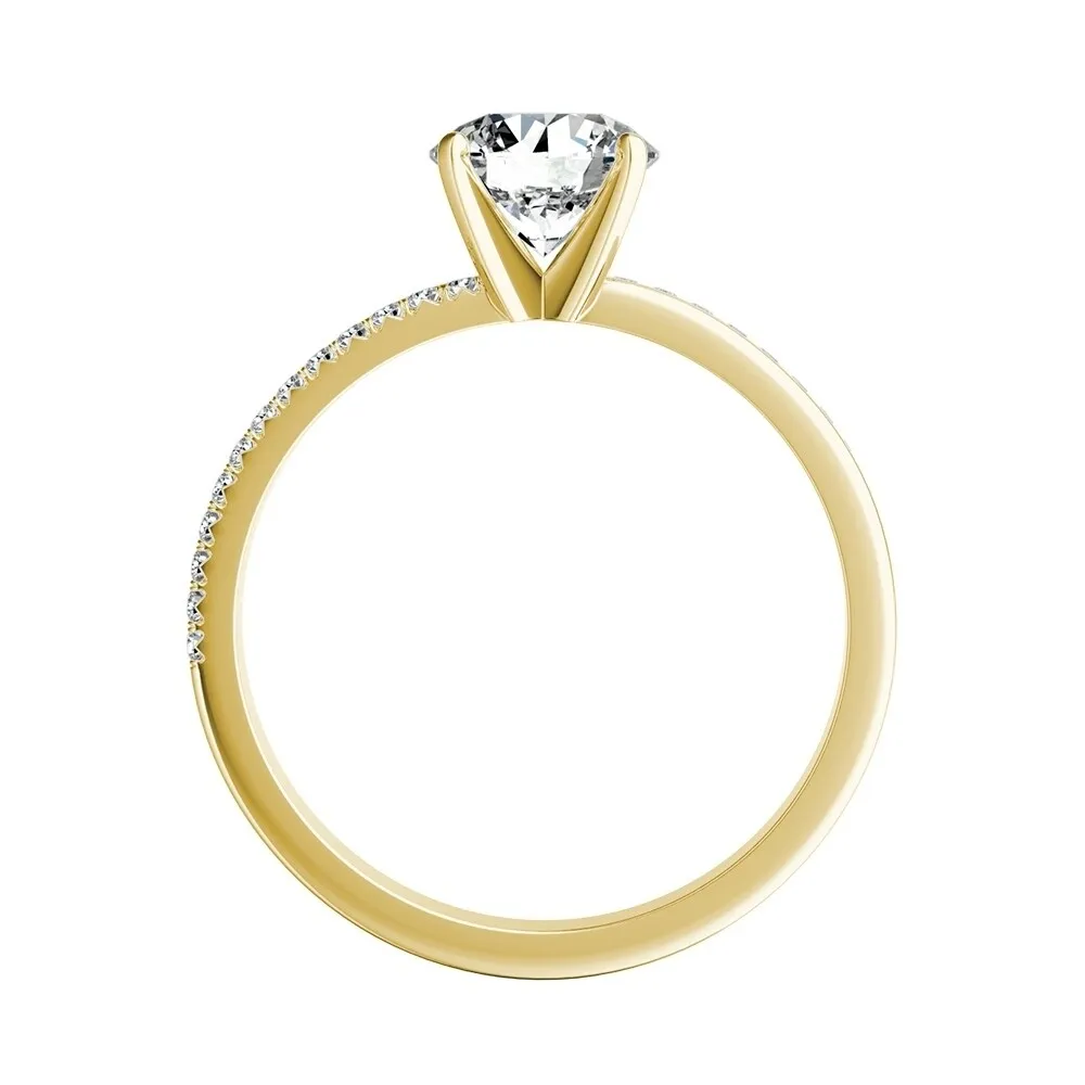 Auriya Modern 1/2ct Moissanite and Diamond Engagement Ring 1/8ctw 14K Gold sold by Zulily product image thumbnail 5
