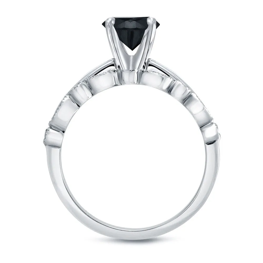 Auriya Vintage Stackable 2/3ctw Solitaire Black Diamond Engagement Ring Set 14K Gold sold by Zulily product image thumbnail 5