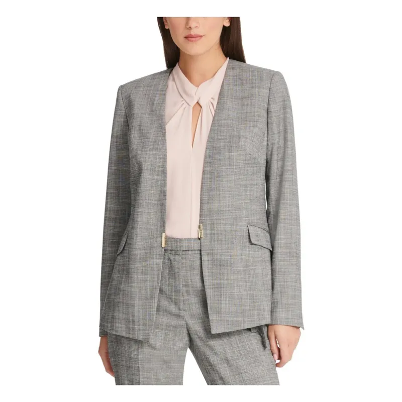 DKNY Women's Plaid Blazer Jacket Gray Size 16 sold by Zulily