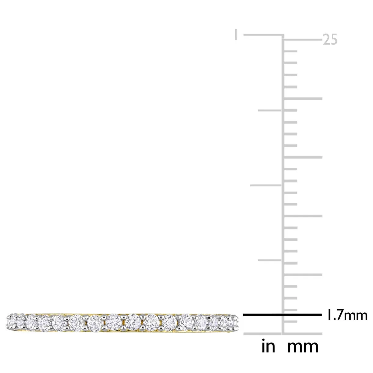 Miadora Created White Sapphire Stackable Anniversary Wedding Band in 10k Yellow Gold sold by Zulily product image thumbnail 5