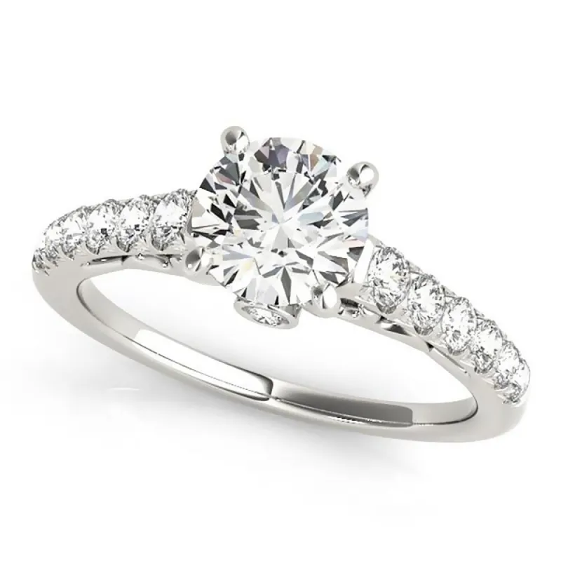 Auriya 14k Gold Classic 1/2 carat Moissanite and Diamond Engagement Ring 3/8ctw sold by Zulily