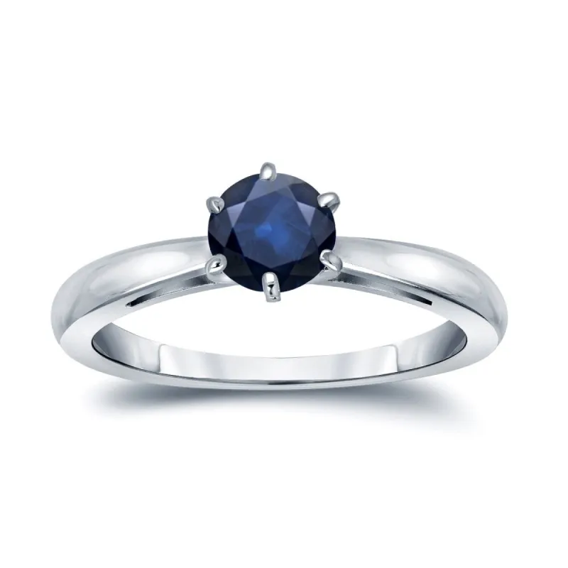 Auriya 14k Gold Blue Sapphire Solitaire Engagement Ring 1/3ct TGW sold by Zulily