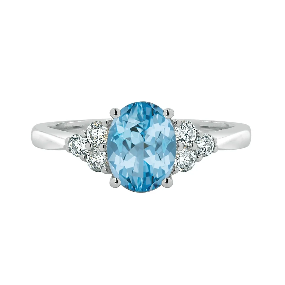 Auriya 1 1/10ct Oval Sky Blue Topaz and Diamond Engagement Ring 1/4ctw 14k Gold sold by Zulily product image thumbnail 2