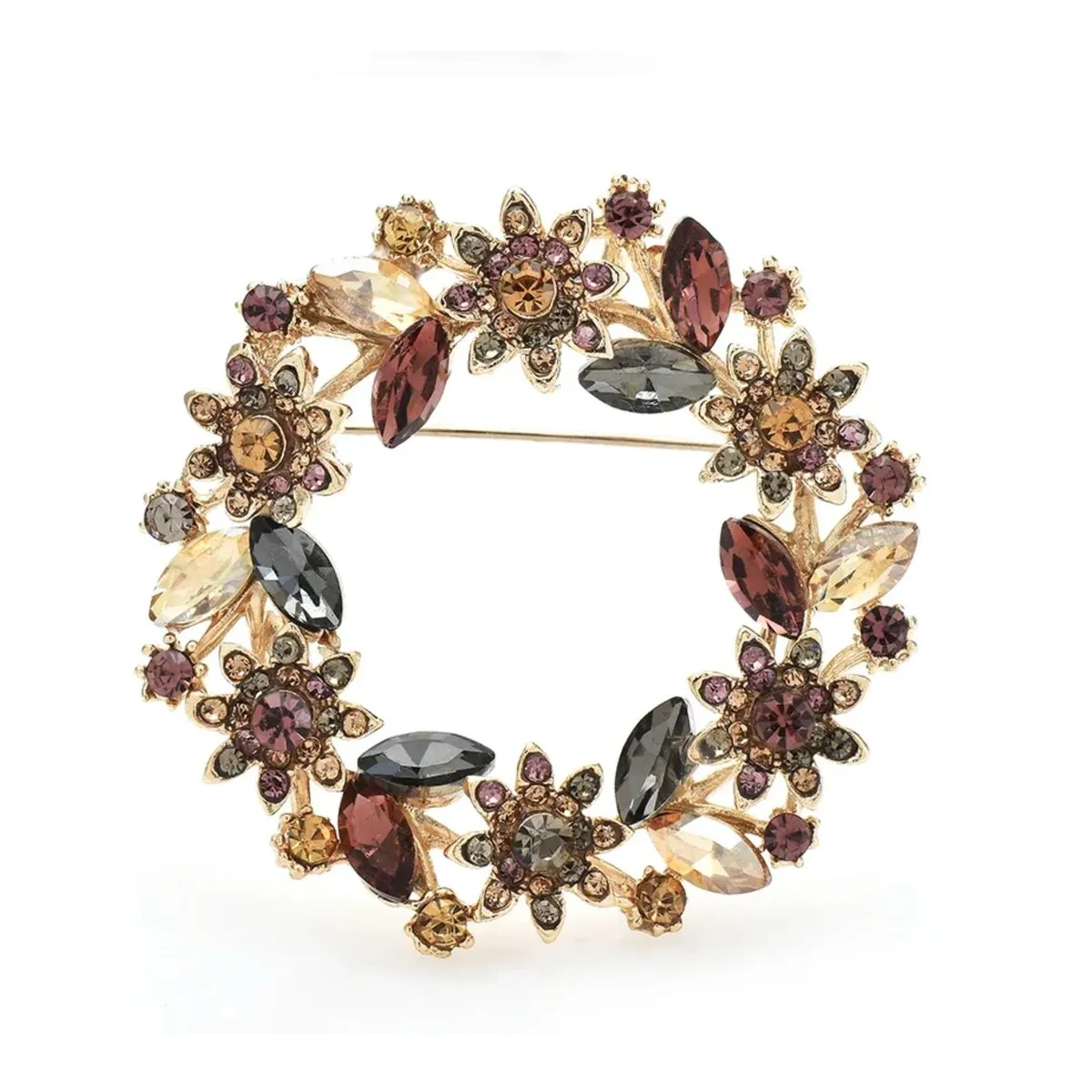Don't AsK Crystal Flower Wreath Brooch Pin sold by Zulily