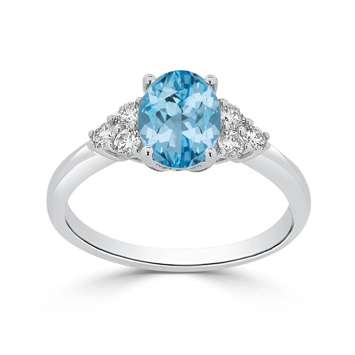 Auriya 1 1/10ct Oval Sky Blue Topaz and Diamond Engagement Ring 1/4ctw 14k Gold sold by Zulily product image thumbnail 3