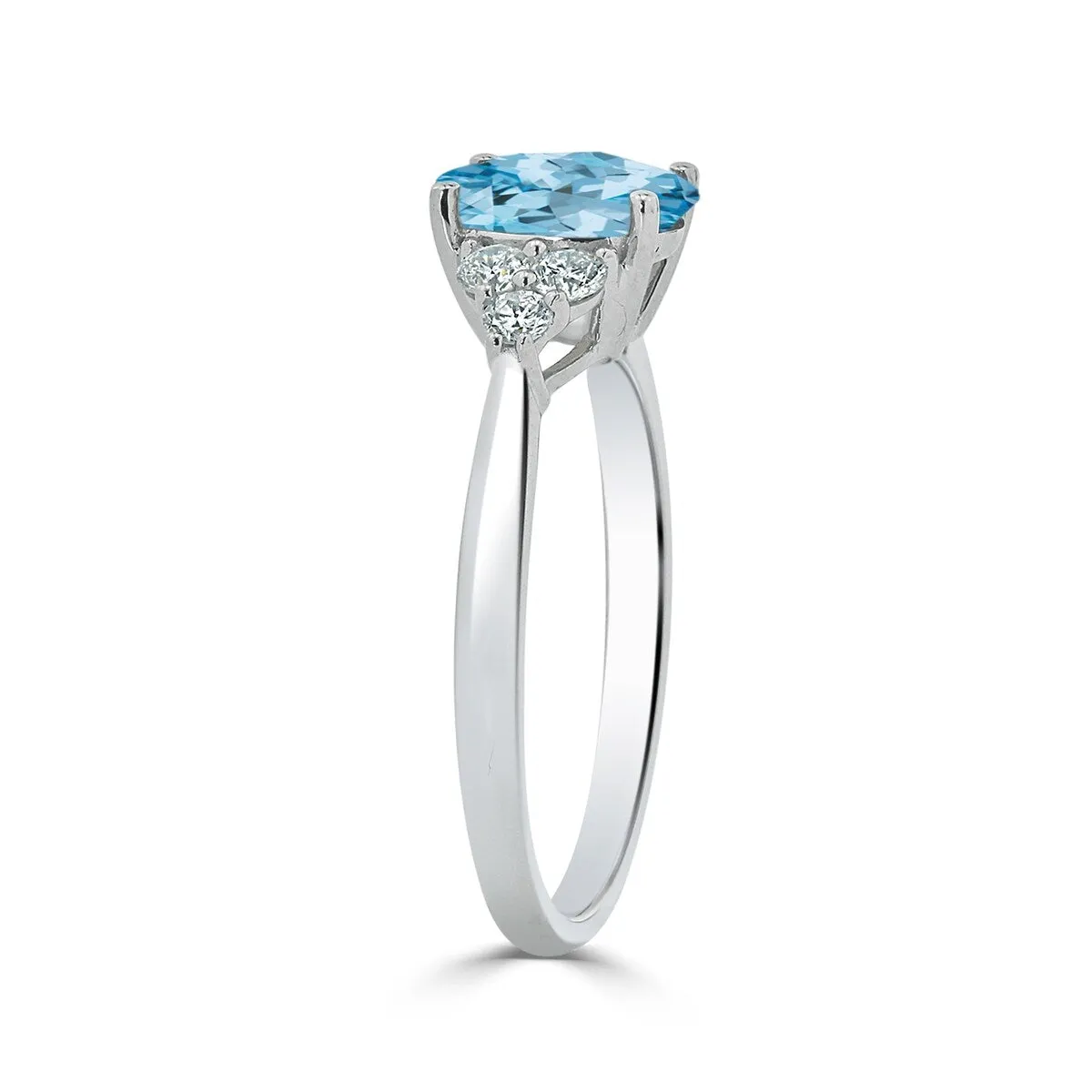 Auriya 1 1/10ct Oval Sky Blue Topaz and Diamond Engagement Ring 1/4ctw 14k Gold sold by Zulily product image thumbnail 4