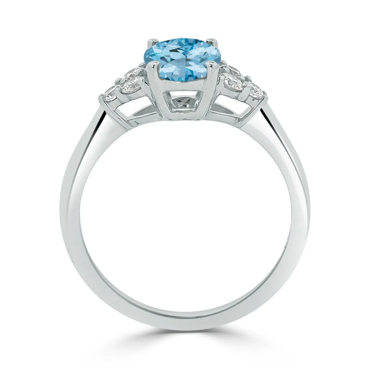 Auriya 1 1/10ct Oval Sky Blue Topaz and Diamond Engagement Ring 1/4ctw 14k Gold sold by Zulily product image thumbnail 5