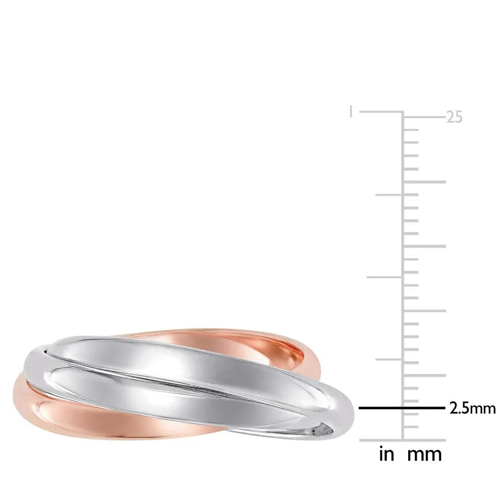 Miadora Signature Collection 2-Tone 14k White and Rose Gold Interlaced Triple Band Ring sold by Zulily product image thumbnail 2