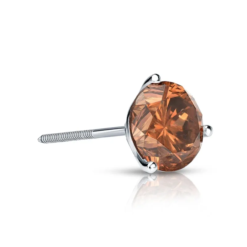 Auriya 14k Gold 1/4ct TDW Round SINGLE (1) Brown Diamond Stud Earring sold by Zulily