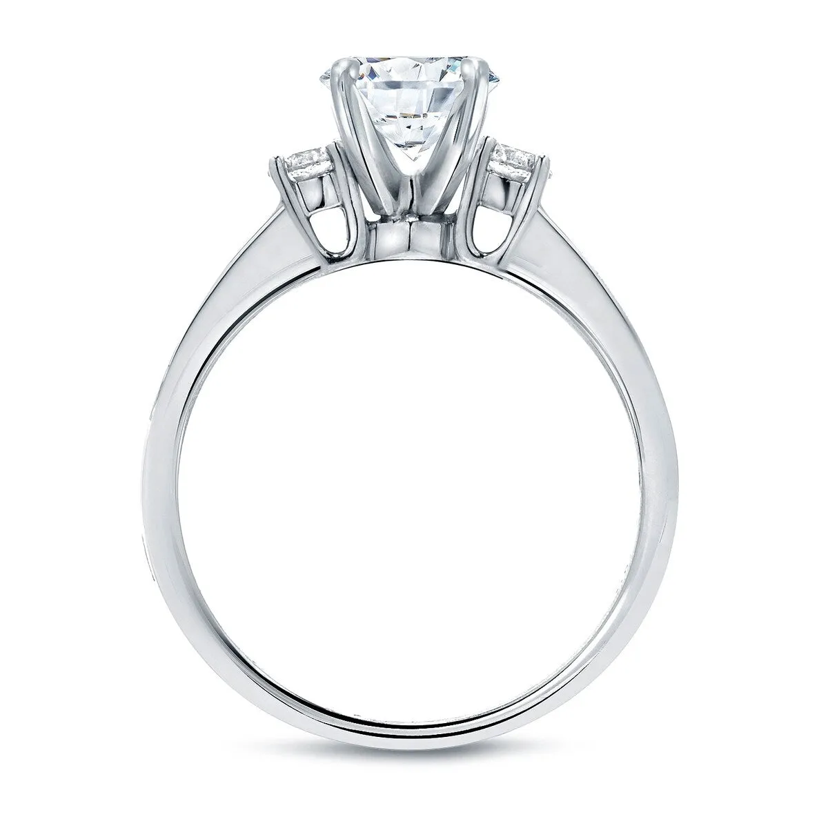 Auriya 14k Gold 1ct Moissanite and Diamond 3-Stone Engagement Ring 2/5ctw sold by Zulily product image thumbnail 3