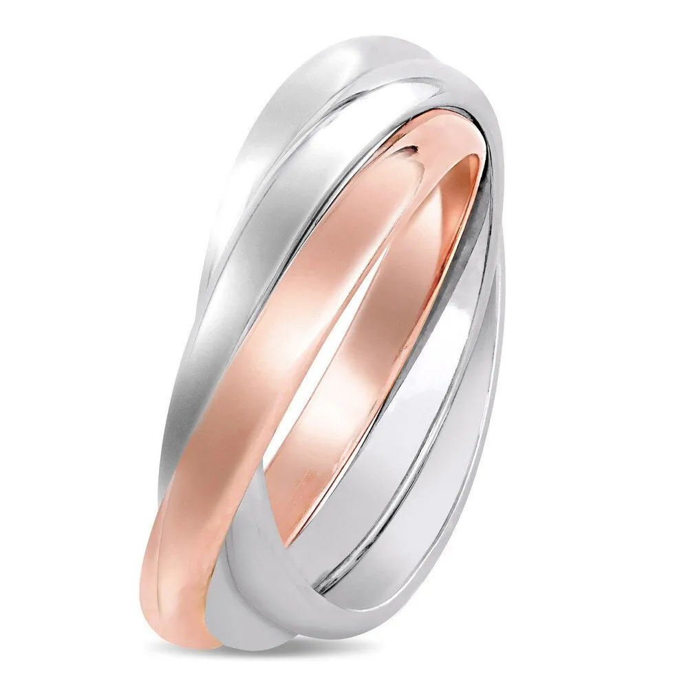Miadora Signature Collection 2-Tone 14k White and Rose Gold Interlaced Triple Band Ring sold by Zulily product image thumbnail 4