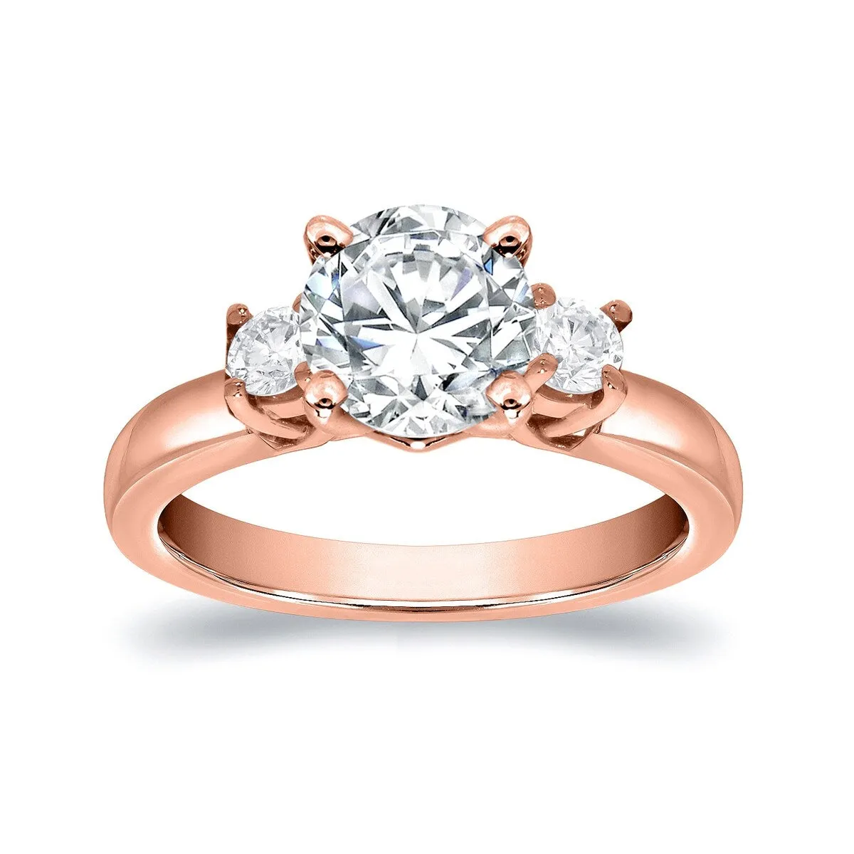Auriya 14k Gold 1ct Moissanite and Diamond 3-Stone Engagement Ring 2/5ctw sold by Zulily product image thumbnail 5
