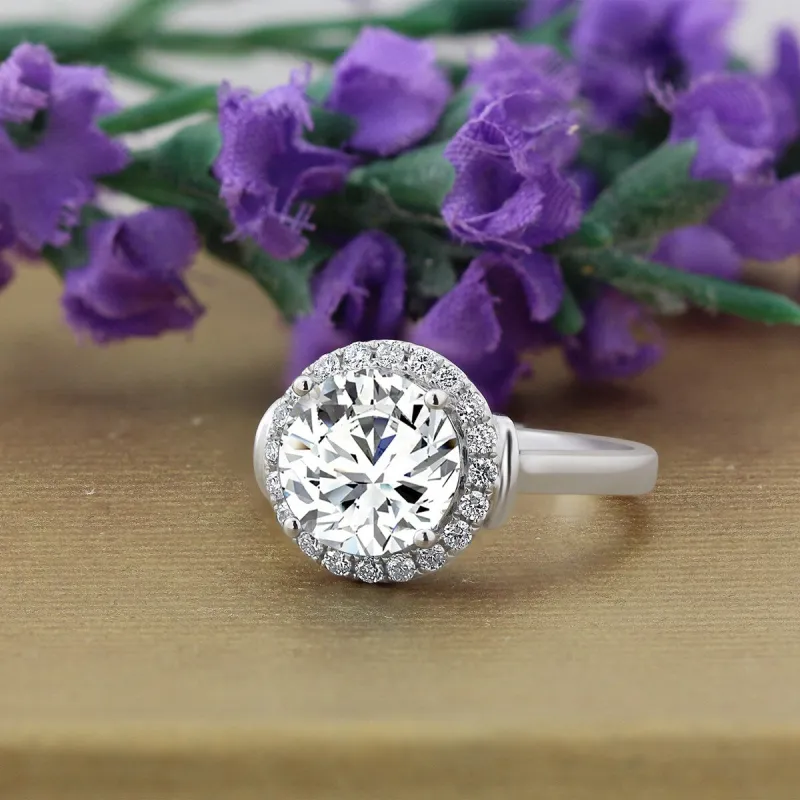 Auriya 14k Gold 2ctw Moissanite Halo Diamond Engagement Ring 1/4ctw sold by Zulily