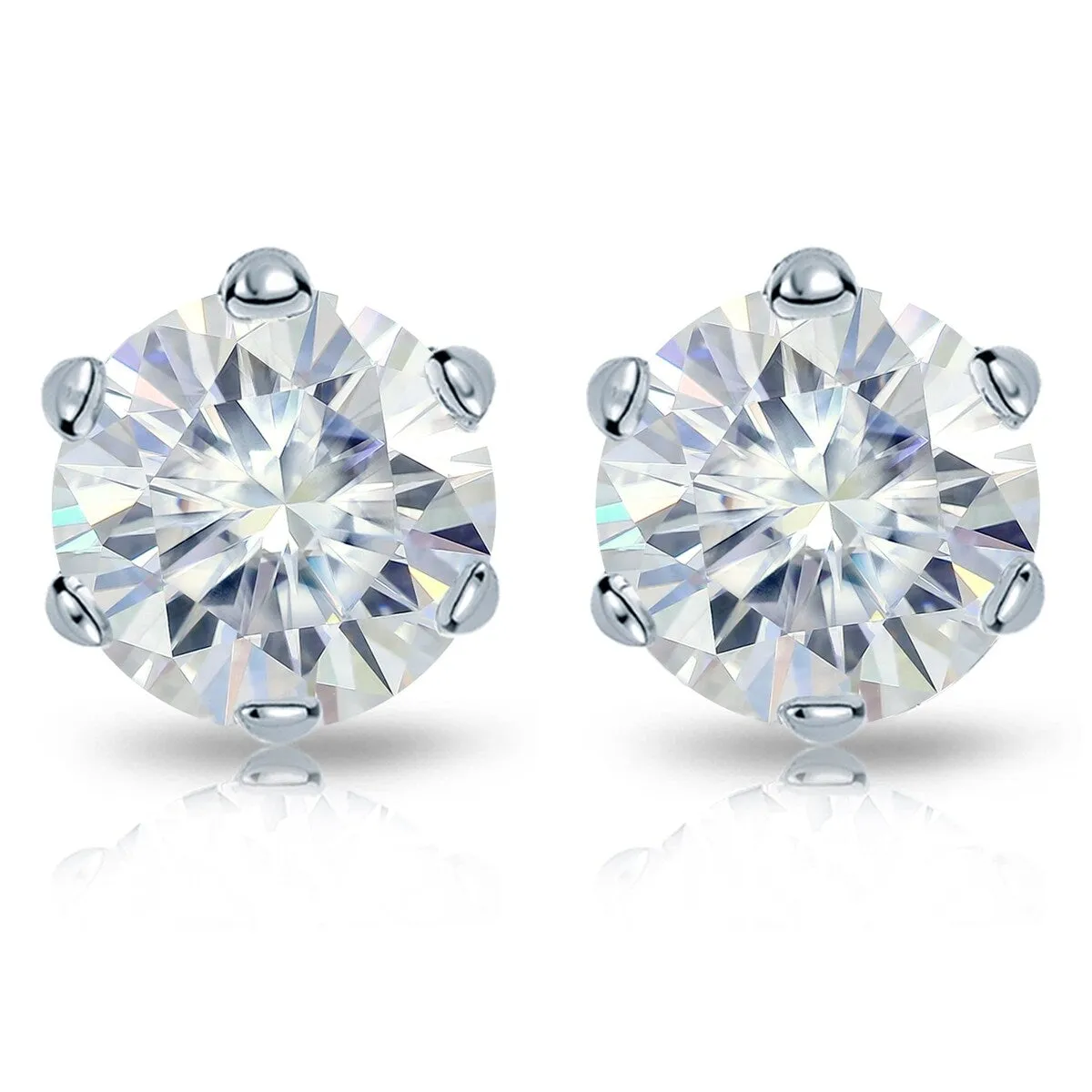 Auriya Platinum 1ctw Round Moissanite Stud Earrings - 5 mm sold by Zulily product image thumbnail 2
