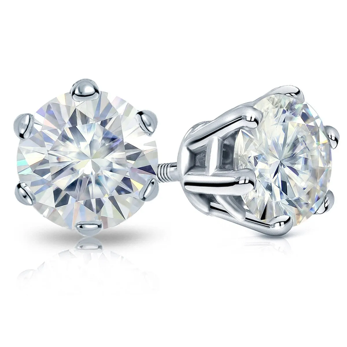 Auriya Platinum 1ctw Round Moissanite Stud Earrings - 5 mm sold by Zulily product image thumbnail 3