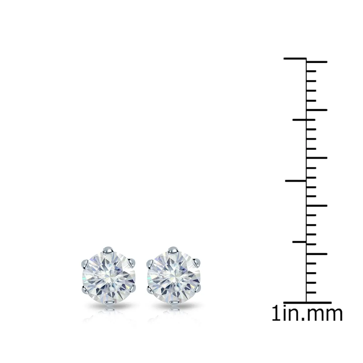 Auriya Platinum 1ctw Round Moissanite Stud Earrings - 5 mm sold by Zulily product image thumbnail 4