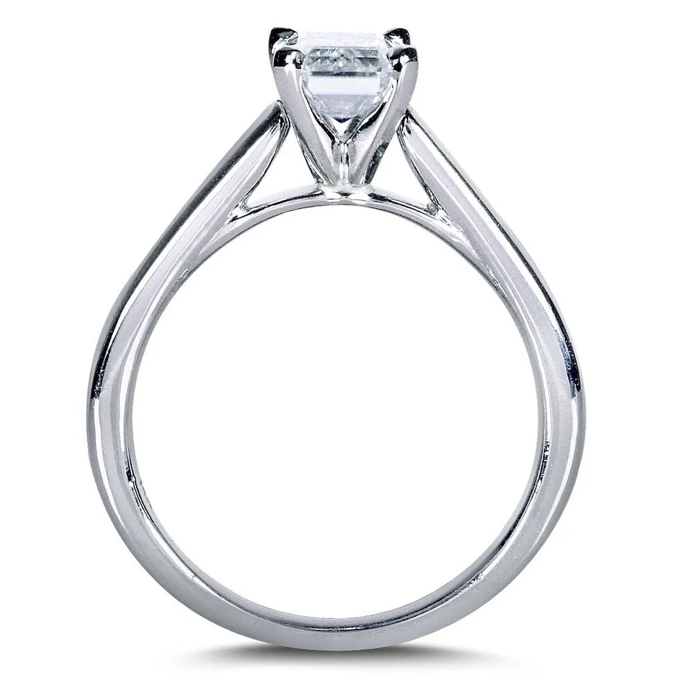 Annello by Kobelli 14k White Gold 1 Carat Emearld Moissanite Solitaire Engagement Ring sold by Zulily product image thumbnail 3