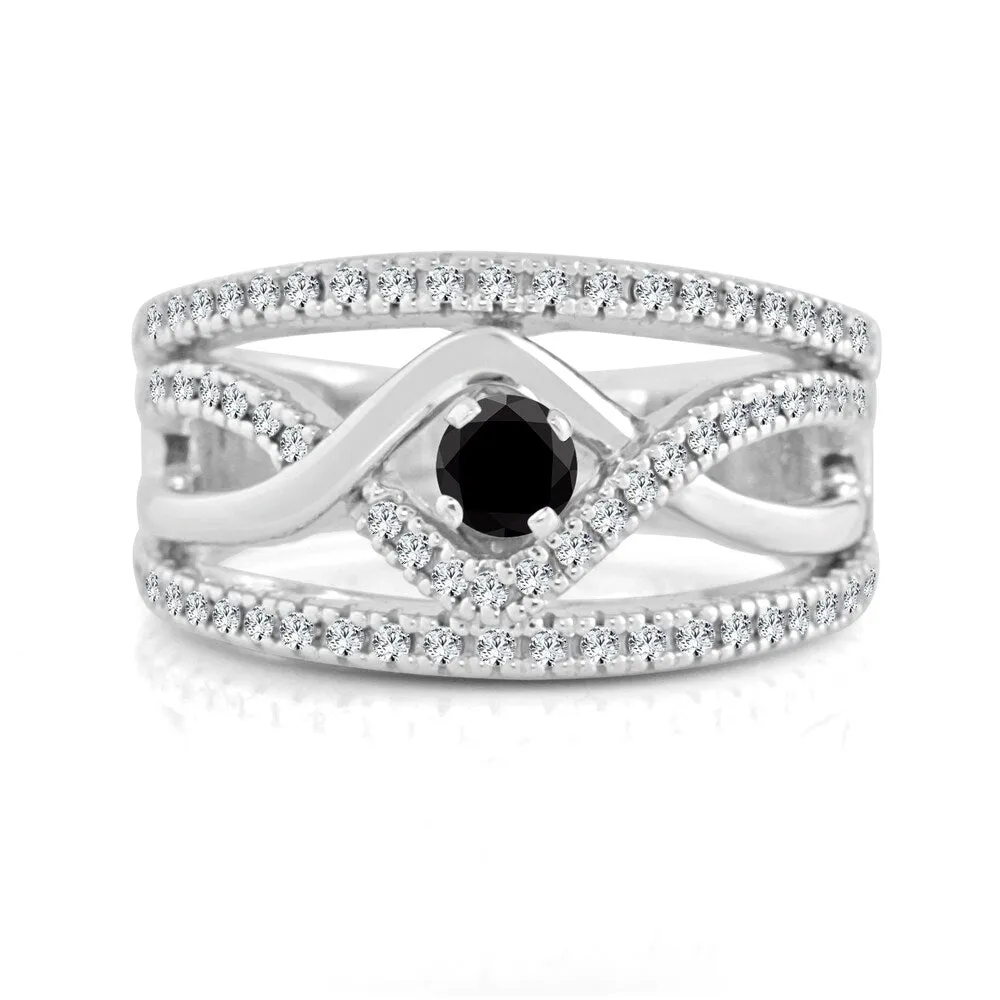 14k Gold Infinity Inspired 2/5ct TDW Black Diamond Engagement Ring by Auriya sold by Zulily product image thumbnail 4