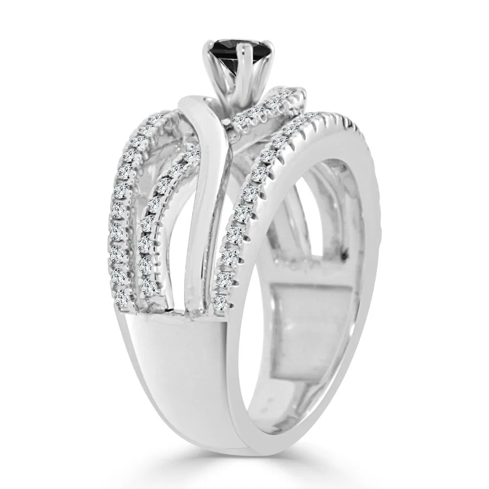 14k Gold Infinity Inspired 2/5ct TDW Black Diamond Engagement Ring by Auriya sold by Zulily product image thumbnail 5