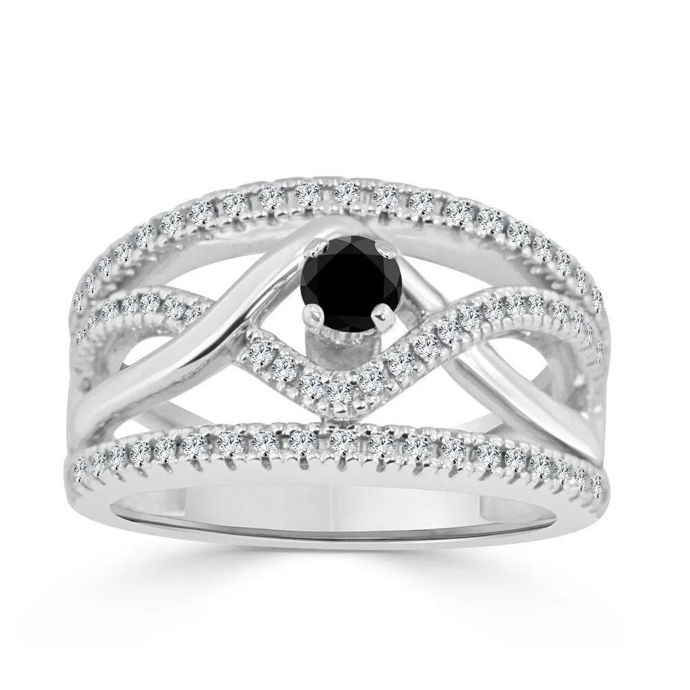 14k Gold Infinity Inspired 2/5ct TDW Black Diamond Engagement Ring by Auriya sold by Zulily