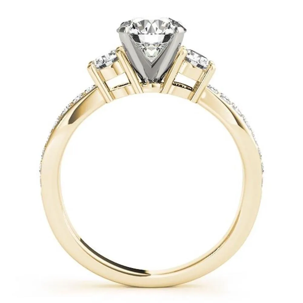 Auriya 14k Gold 3-Stone 3ct Moissanite and 5/8ctw Diamond Engagement Ring sold by Zulily product image thumbnail 5