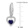 Miadora Heart-cut Blue and White Sapphire & 1/10ct TDW Diamond Halo Drop Earrings in 14k White Gold sold by Zulily