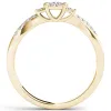 De Couer 10k Yellow Gold 1/4ct TDW Diamond Three-Stone look Engagement Ring sold by Zulily