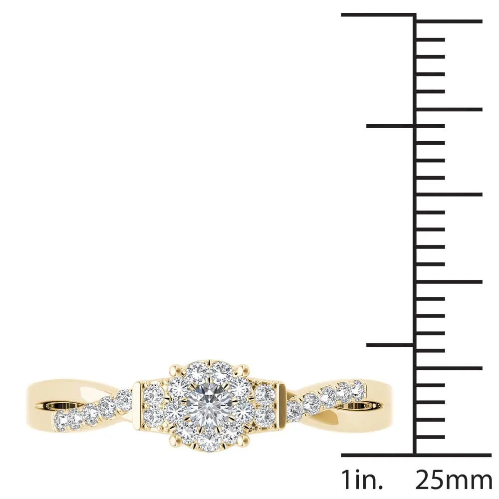 De Couer 10k Yellow Gold 1/4ct TDW Diamond Three-Stone look Engagement Ring sold by Zulily product image thumbnail 4