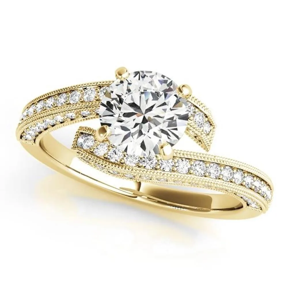 Auriya 2ct Round Moissanite and 1/2ctw Diamond Bypass Engagement Ring 14K Gold sold by Zulily product image thumbnail 2