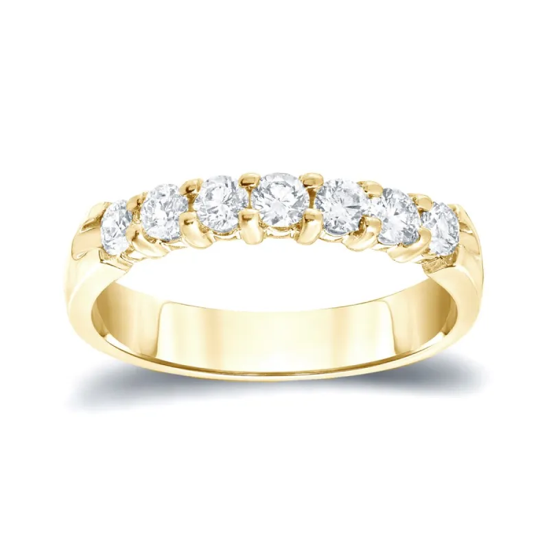 Auriya 14k Gold 1CTW Round Diamond Wedding Band sold by Zulily