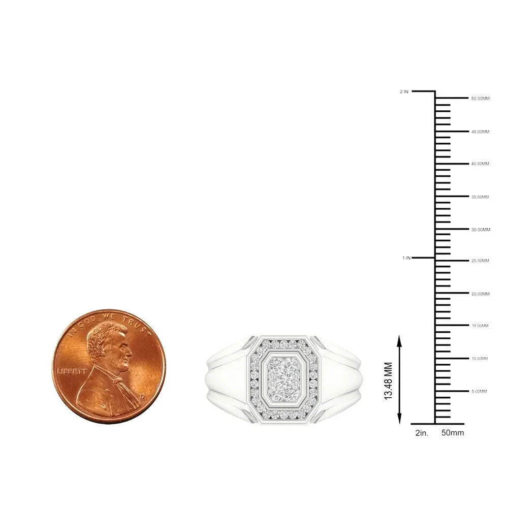 De Couer IGI Certified 10k White Gold 1/2ct TDW Diamond Men's Cluster Ring - White H-I sold by Zulily product image thumbnail 4