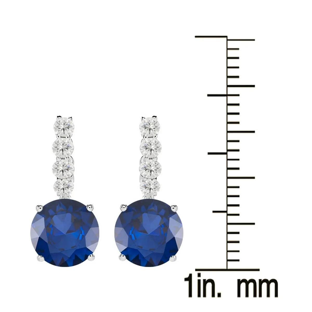 Sterling Silver with Blue Sapphire and White Topaz Dangle Earring sold by Zulily product image thumbnail 2