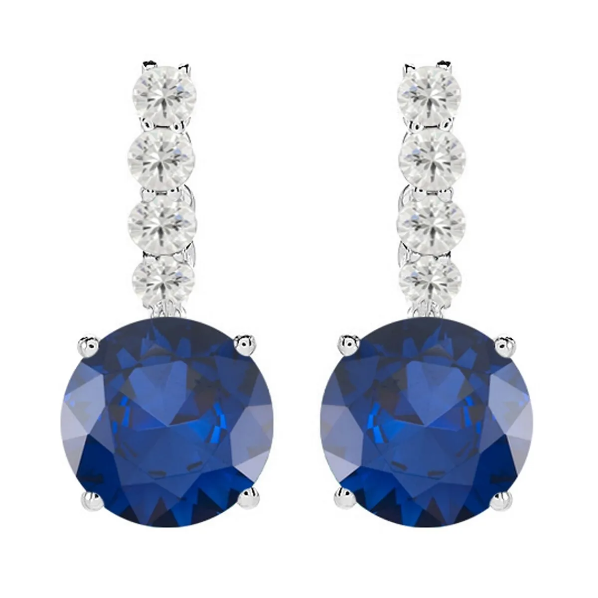 Sterling Silver with Blue Sapphire and White Topaz Dangle Earring sold by Zulily