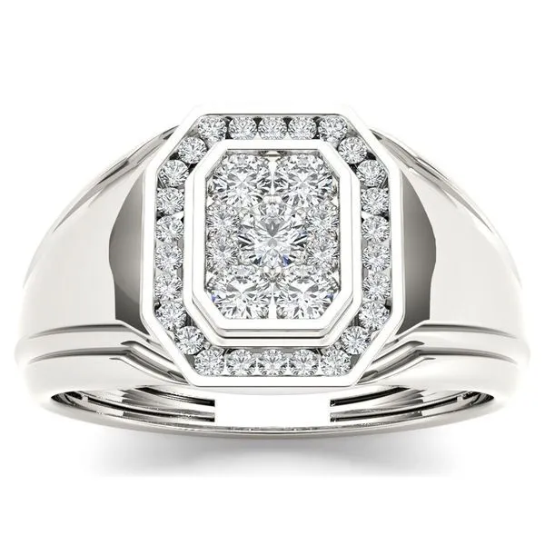 De Couer IGI Certified 10k White Gold 1/2ct TDW Diamond Men's Cluster Ring - White H-I sold by Zulily product image thumbnail 5