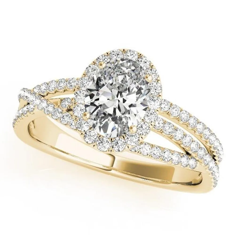 Auriya 14k Gold 3 carat Round Moissanite and 3/8ctw Halo Diamond Engagement Ring sold by Zulily product image thumbnail 2
