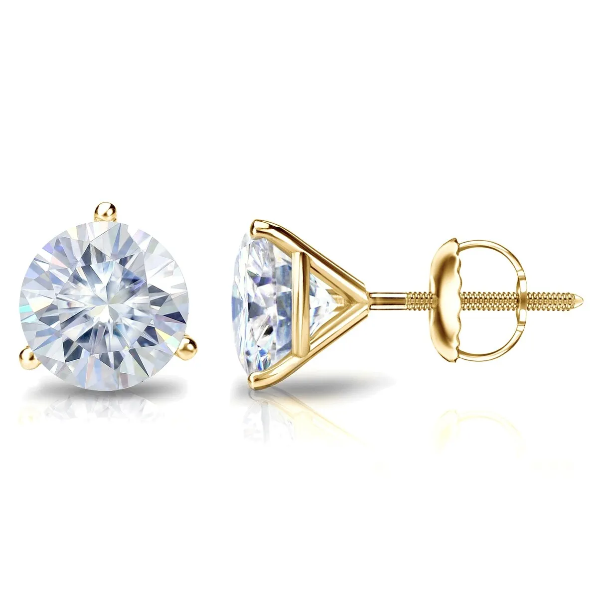 Auriya 2 1/2ctw Round Moissanite Stud Earrings 18k Gold Martini-set - 7 mm sold by Zulily product image thumbnail 5