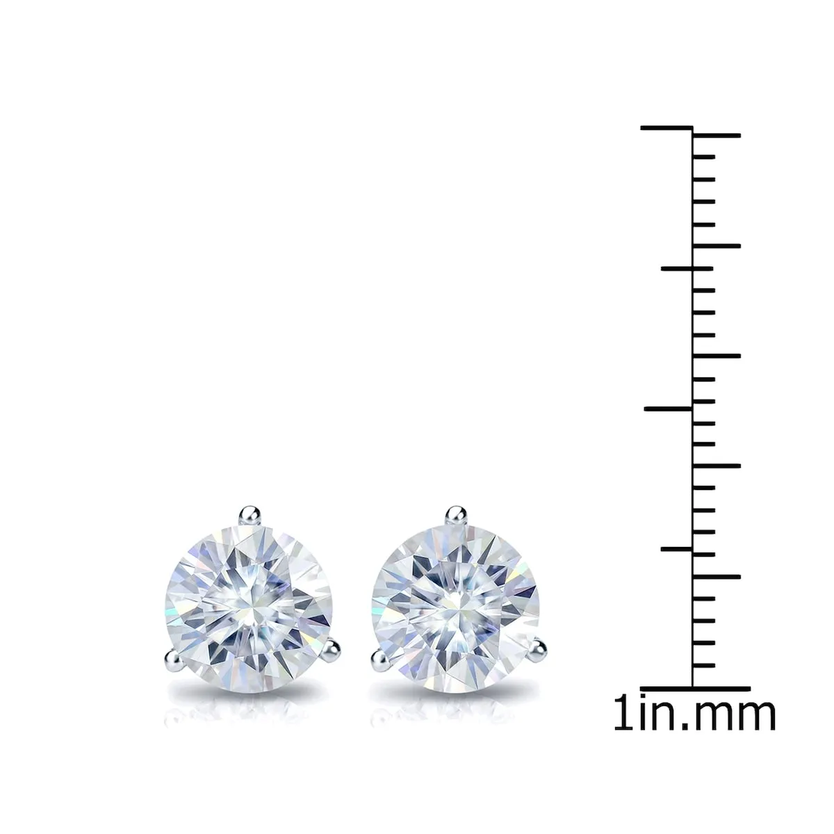 Auriya 2 1/2ctw Round Moissanite Stud Earrings 18k Gold Martini-set - 7 mm sold by Zulily product image thumbnail 3