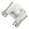Curata 925 Sterling Silver 39.5mm Solid Concave Hammered Adjustable Cuff Bangle Bracelet sold by Zulily