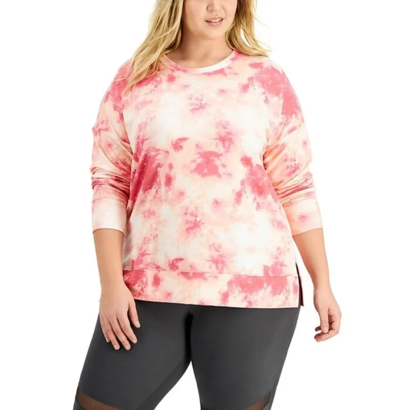 ID Ideology Women's Tie Dyed Side Slit Top Pink sold by Zulily