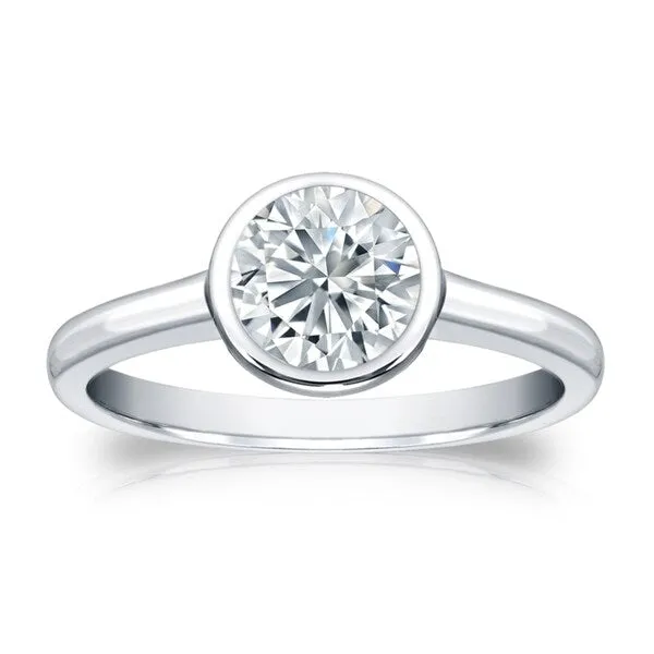 Auriya Platinum 3/4ctw Bezel Set Solitaire Diamond Engagement Ring GIA Certified sold by Zulily