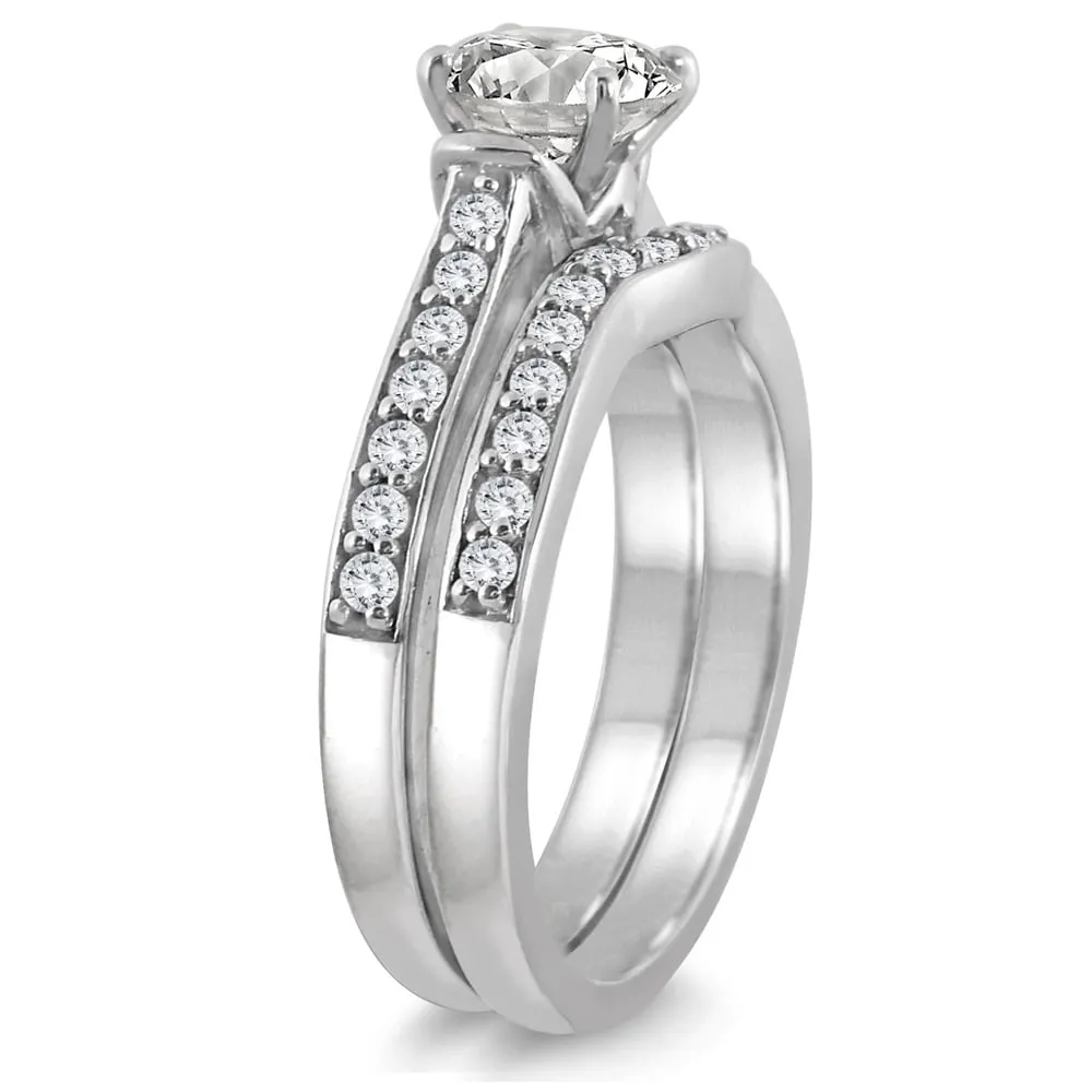AGS Certified 1 1/2 Carat TW Diamond Bridal Set in 14K White Gold (H-I Color, I1-I2 Clarity) sold by Zulily product image thumbnail 2