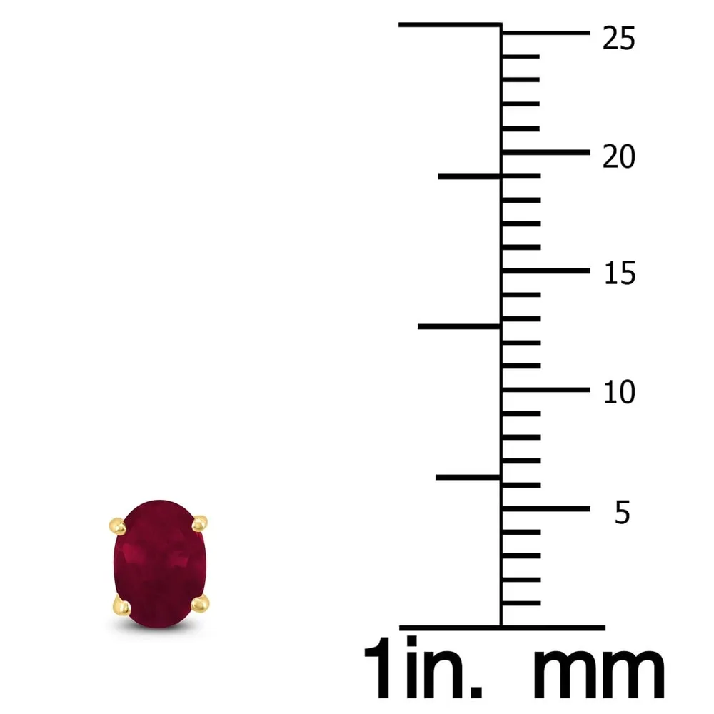 14K Yellow Gold 5x3MM Oval Ruby Earrings sold by Zulily product image thumbnail 2