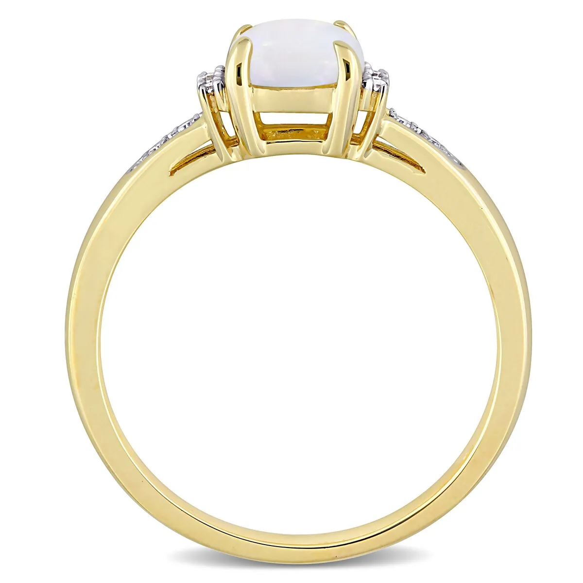 Miadora 10k Yellow Gold Opal and Diamond Accent Halo Engagement Ring sold by Zulily product image thumbnail 4