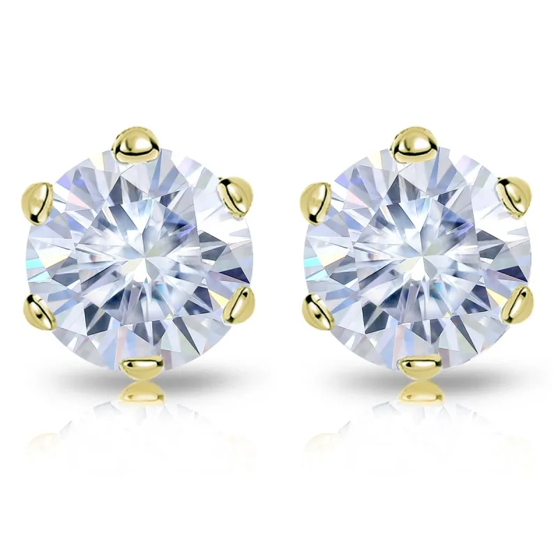 Auriya 7ctw Round Moissanite Stud Earrings 18k Gold sold by Zulily