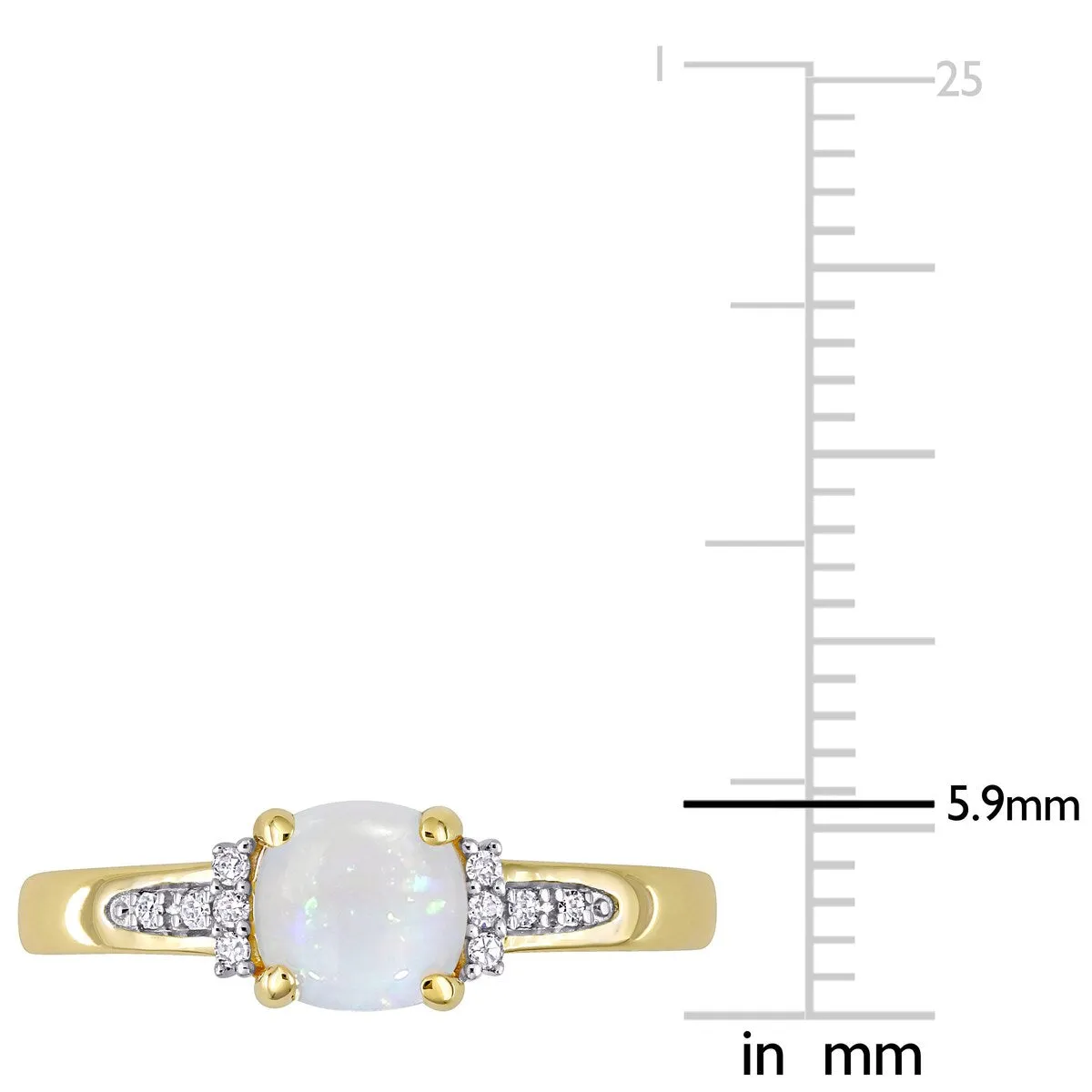Miadora 10k Yellow Gold Opal and Diamond Accent Halo Engagement Ring sold by Zulily product image thumbnail 5