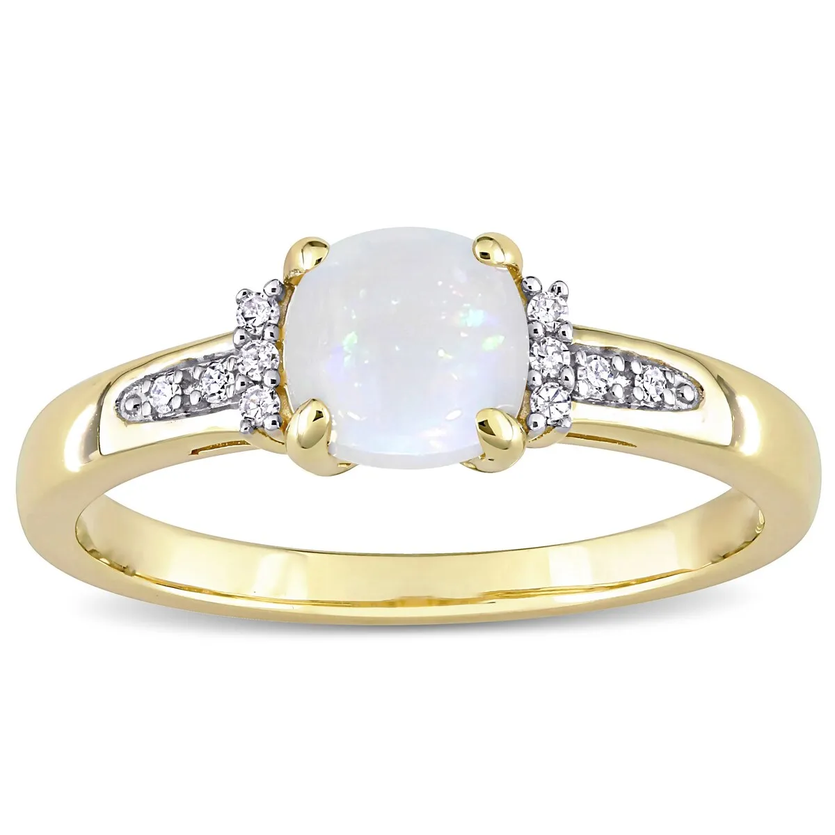 Miadora 10k Yellow Gold Opal and Diamond Accent Halo Engagement Ring sold by Zulily product image thumbnail 2