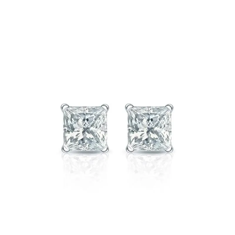 Auriya 14-karat Gold Lab Grown 0.30 carat TDW Princess Diamond Stud Earrings 4-Prong Martini Push-back sold by Zulily product image thumbnail 2